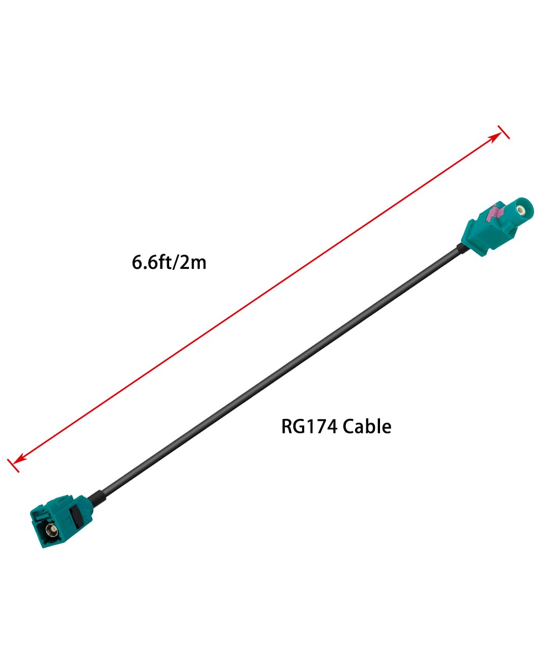 Amazon | POBADY Fakra Zオス－Fakra Zメス RF 同軸ケーブル 6.6